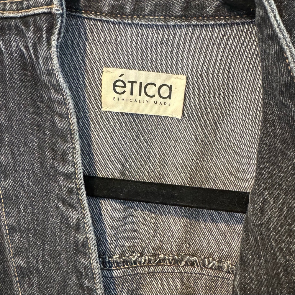 ÉTICA Liv Asymmetric Denim Black Jumpsuit | S - Picture 5 of 10